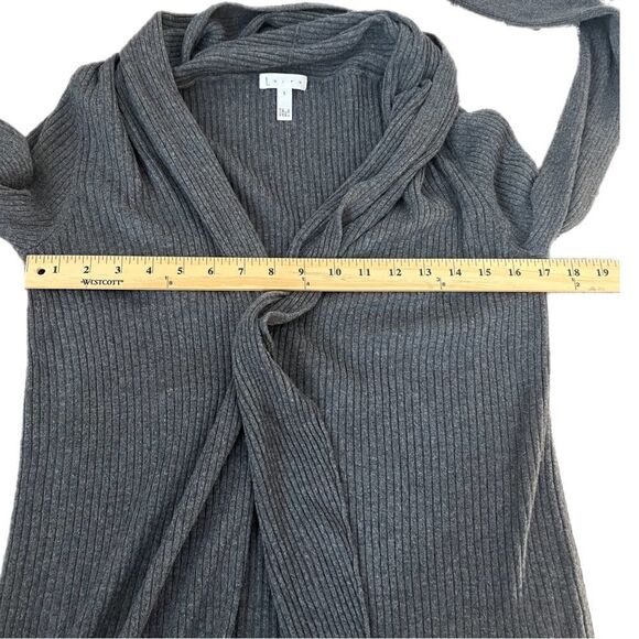 Leith Dark Grey Ribbed Cardigan. Long and Open Front. Size S. Great Condition! - Picture 8 of 9